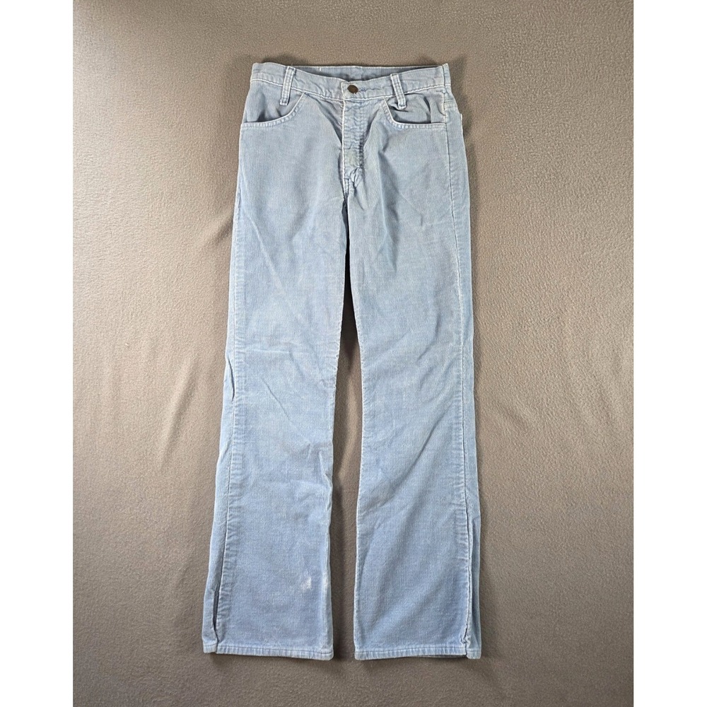 Vintage Levis Corduroy Pants Mens 28x30 Light Blue 517 Bootcut 80s White Tab